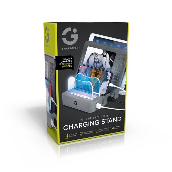 New in Box Smartgear Light Up 4 Port USB Charging Stand in Gray - Picture 1 of 3